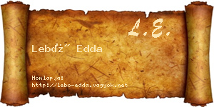 Lebó Edda névjegykártya